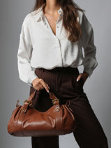 Schoudertas Icone Leder Gerard darel Bruin icone DCS01410-vue-porte